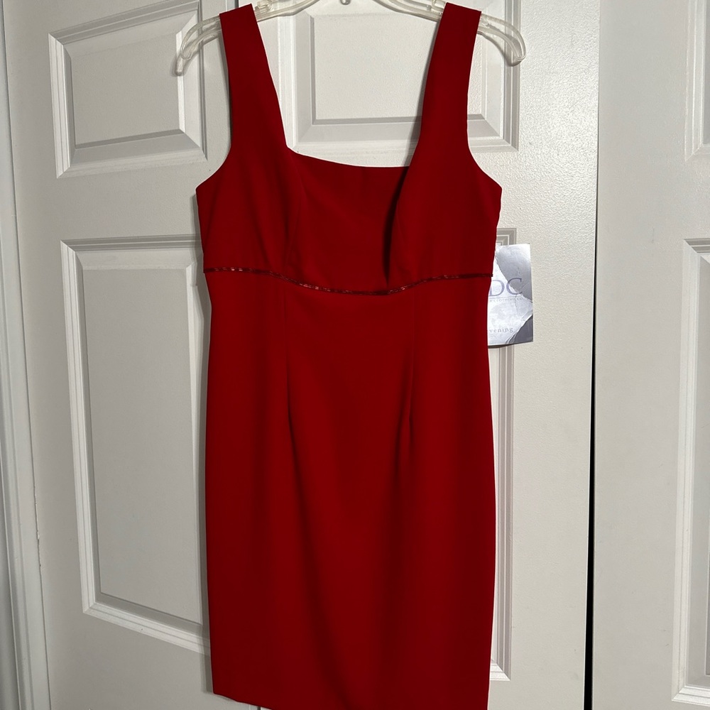 Red semi-formal lined dress CDC-Evening (Caren Desiree Company)